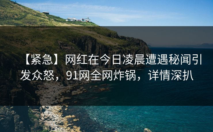 【紧急】网红在今日凌晨遭遇秘闻引发众怒,91网全网炸锅,详情深扒 【紧急】网红在今日凌晨遭遇秘闻引发众怒,91网全网炸锅,详情深扒
