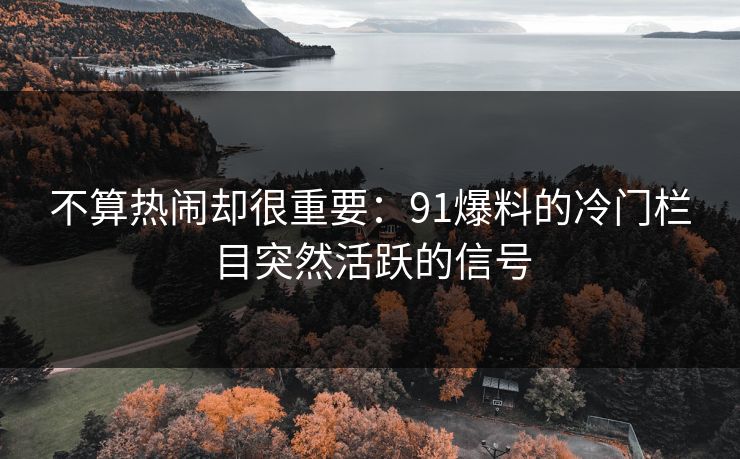 不算热闹却很重要：91爆料的冷门栏目突然活跃的信号